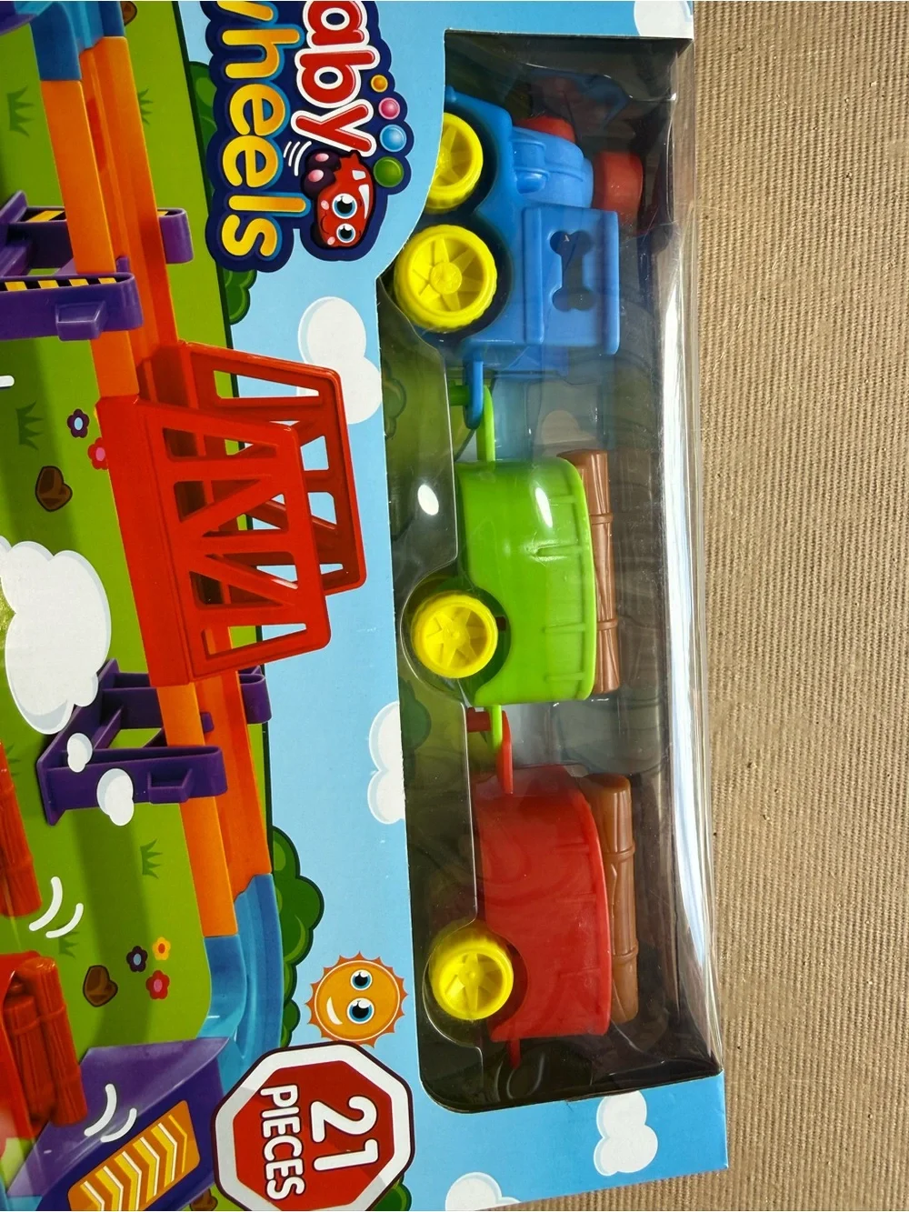 Kids Train Set - Blue, Red & Green
